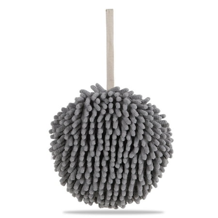 

3Pcs Kitchen Ball Shaped Dry Hanging Hand Towel Sponge Plush Drying Towels Water Absorbent Wall Mounted Soft Bathroom