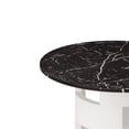 thumbnail image 4 of 42.12"Modern Round Dining Table with Printed Black Marble Table Top for Dining Room, Kitchen, Living Room, Black+White, 4 of 7