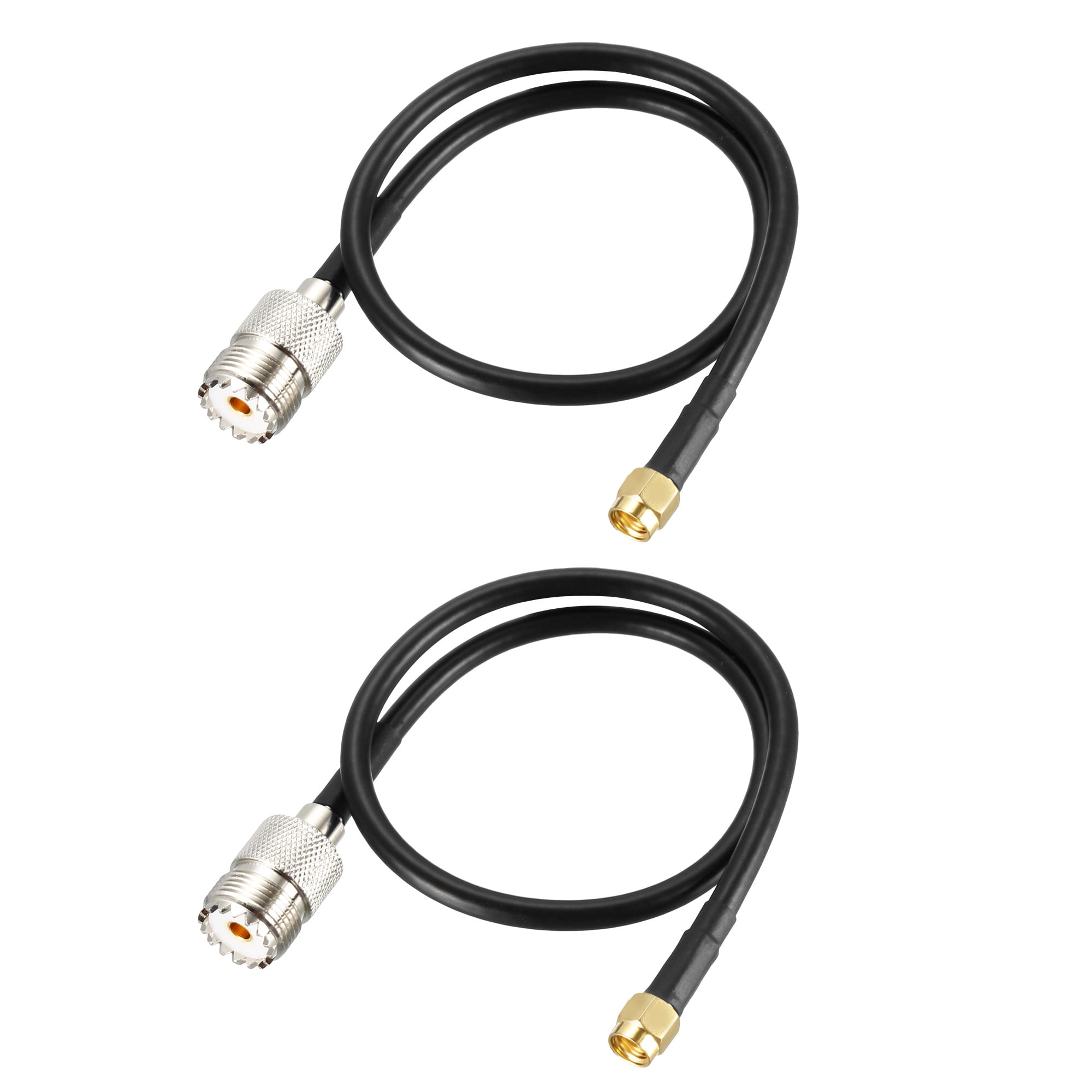 RF Coax Cable RPSMA Male to UHF SO239 Female Coaxial Cable 50 ft 2pcs