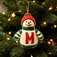 thumbnail image 4 of romoty Personalized Letter M Snowman Christmas Ornament, 3.15 in Acrylic Monogram Initial Knit Snowman Pendant with Cord for Xmas Tree Wreath Mantel Decor Kids Stocking Stuffer Gift, 4 of 7