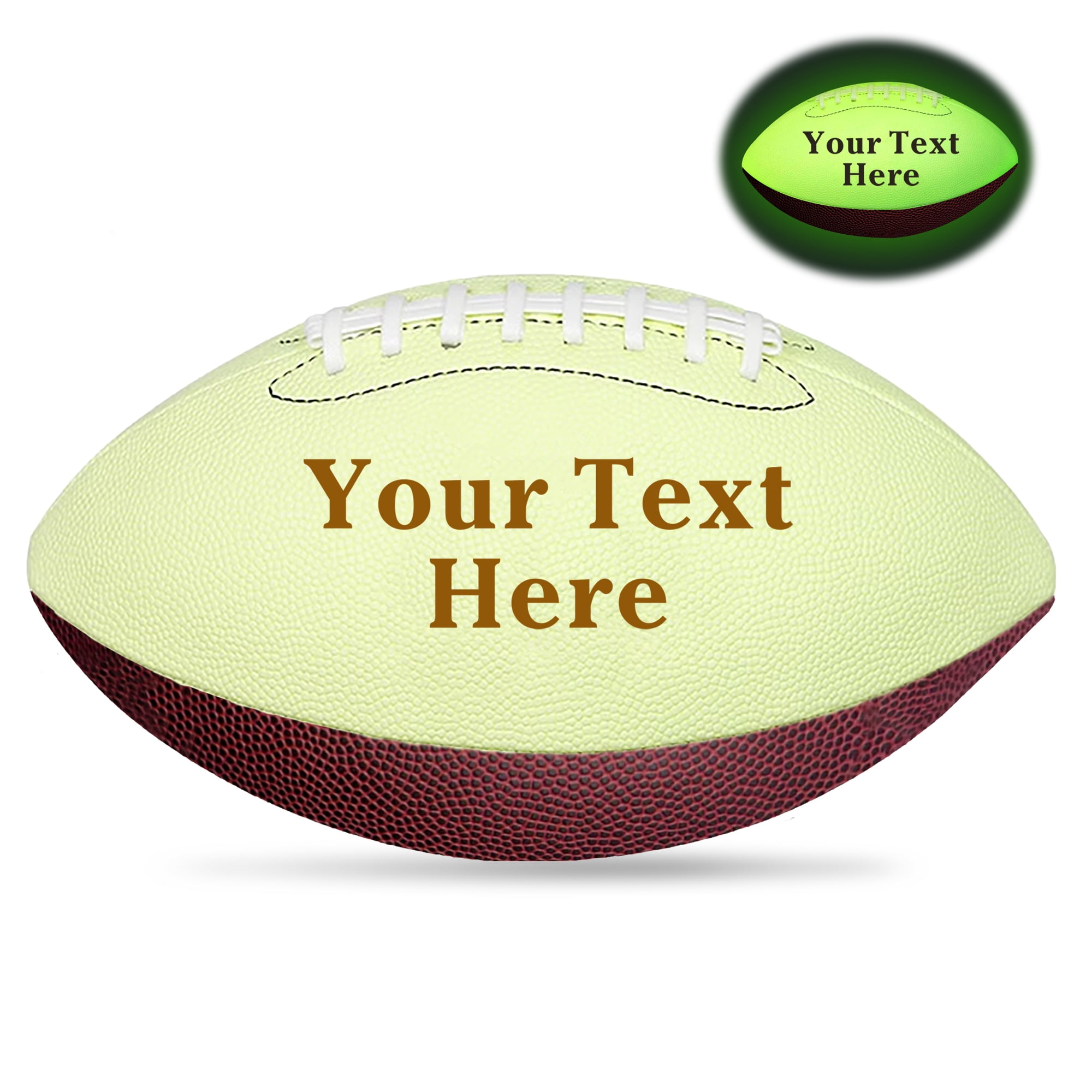 Personalized Glow in The Dark Football Custom Full 12-Inch High School Junior Football Laser Engraved Any Text Gift for Coach Son Dad Football Fan