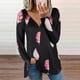 thumbnail image 2 of Blusa casual sexy de moda de manga larga con cuello en V para mujer con estampado de flores y hombros descubiertos Pompotops  FGAJ14753, 2 of 5