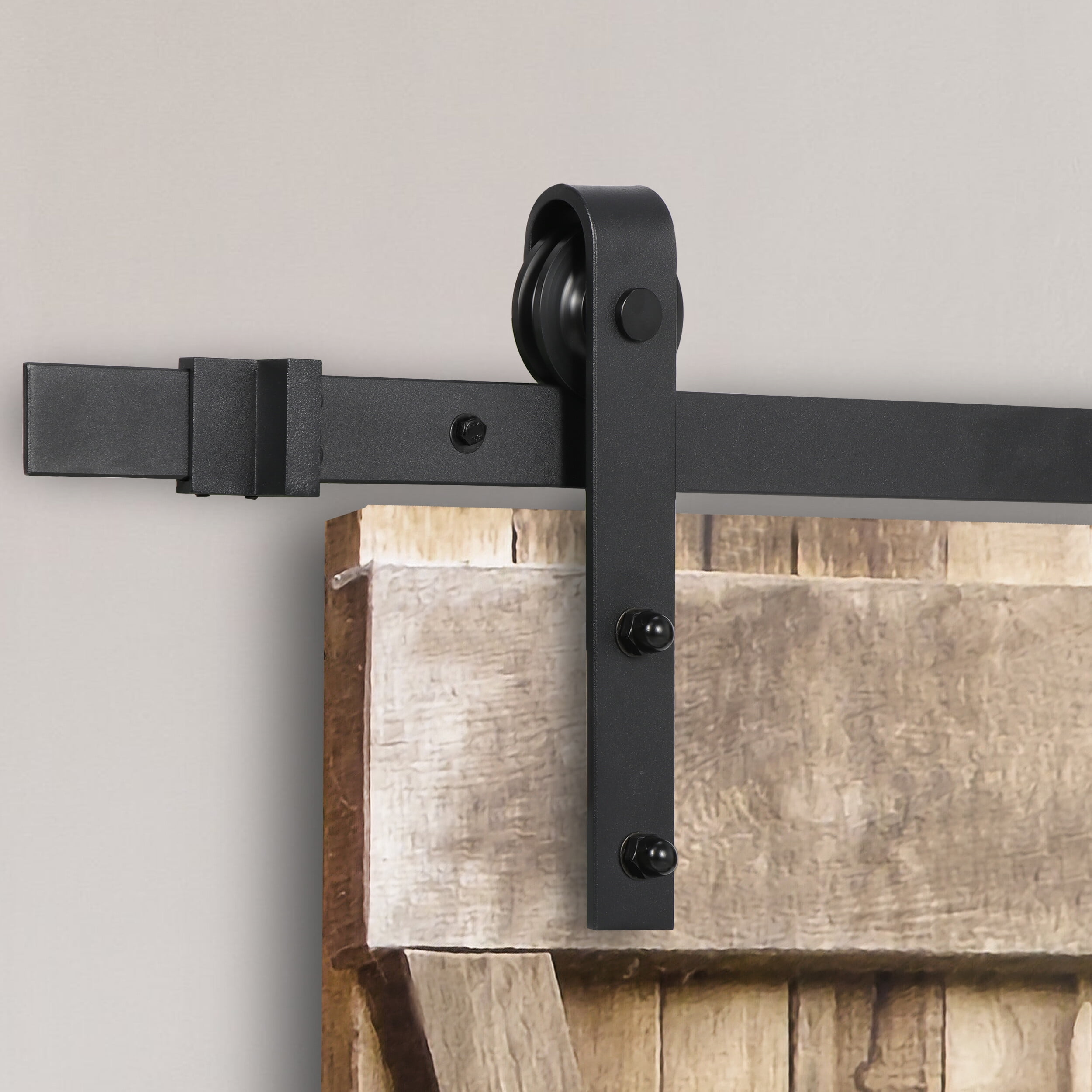 HomGarden 6.6FT Heavy-Duty Single Sliding Barn Wood Door,  Sliding Track Hardware Kit