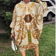 thumbnail image 1 of Qiopertar Mode Femmes Sexy Imprimé Épaule Manches Col Rond Robe Régulière Liquidation Moins de 5$ en Liquidation Offres d'Accès Anticipé, 1 of 8