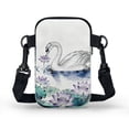 thumbnail image 2 of HELLHERO Swan Pattern Travel Crossbody Purse Polyester Double Layer Women Shoulder Bag for Travel, Outdoor and Daily Use, 2 of 7