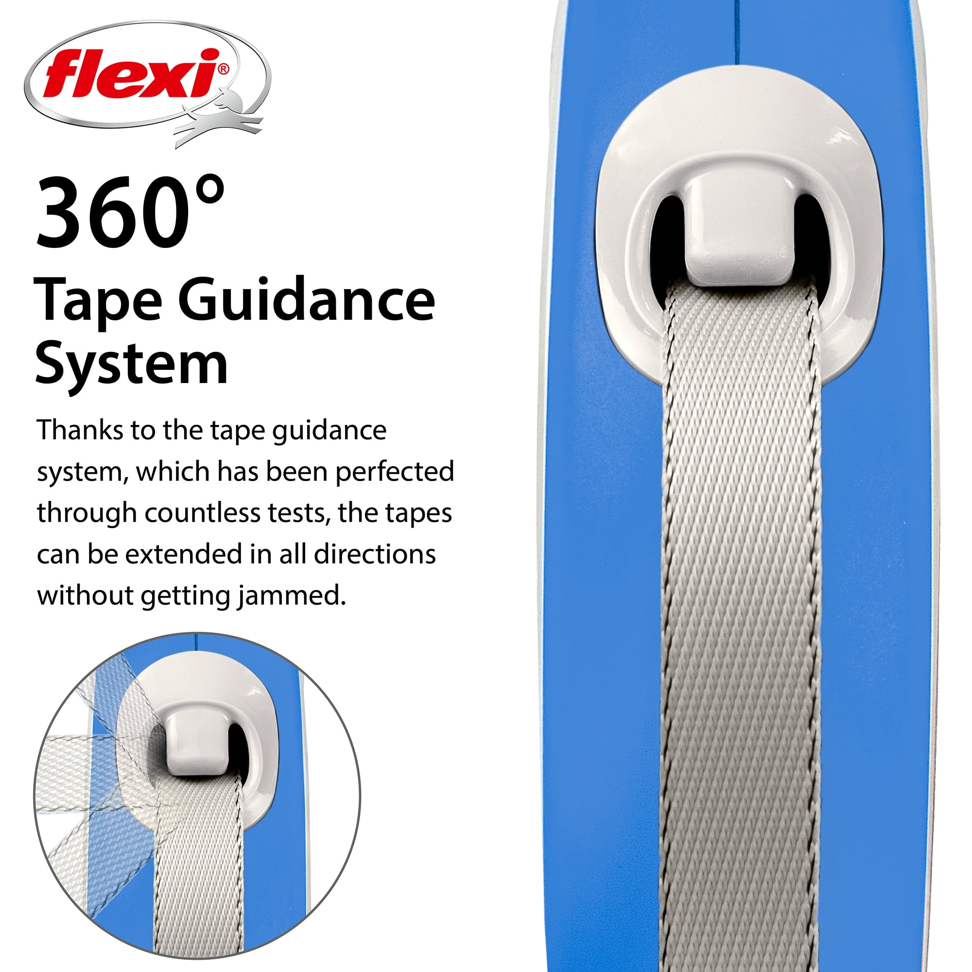 Flexi Comfort Large Tape Leash 16ft Adjustable Handle, Blue