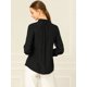 thumbnail image 5 of Allegra K Camisa Casual Con Botones Manga Larga Corbata De Lazo Para Mujer Negro M, 5 of 6