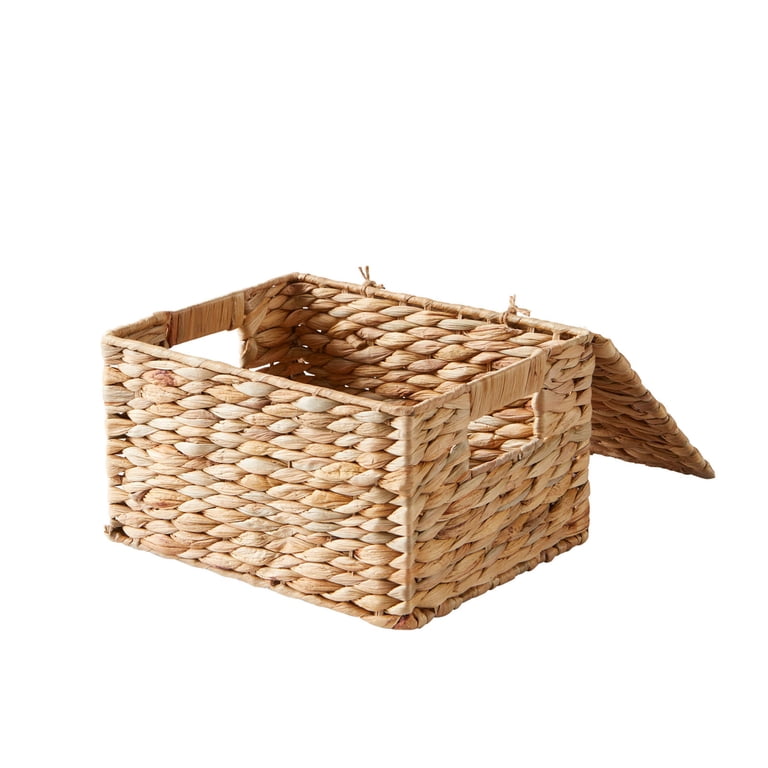 Medium Hyacinth Storage Basket With Lid, Honey photo 2