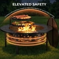 thumbnail image 3 of TrumanPick Fire Pit for Outside 42" Wood Burning Fire Pit Tables with 2 Adjustable Swivel BBQ Grills, Lid, Poker for Patio Backyard BBQ Ice Storage, 3 of 13