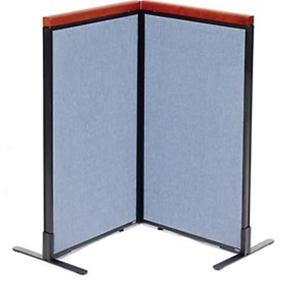 Deluxe Freestanding 2-Panel Corner Room Divider - Blue - 24.25 x 43.5 in. Panels