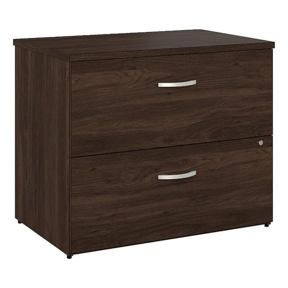 Pemberly Row 2 Drawer Lateral File Cabinet in Black Walnut - Engineered Wood