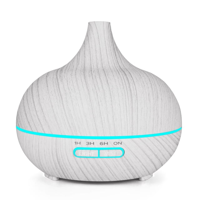 Humidificador y difusor ultrasónico, 400ml, temporizador hasta 6 horas, 7 colores LED, función aromaterapia, ultra silencioso