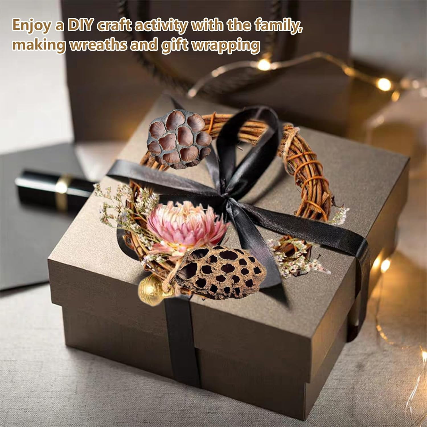 Natural Brown Dried Lotus Pods: 8 Pcs Lotus pod Heads, Mini Lotus pods no Stems for DIY Crafting Vase Decor Dried Flowers Dried Fruit Decor (8-10CM)