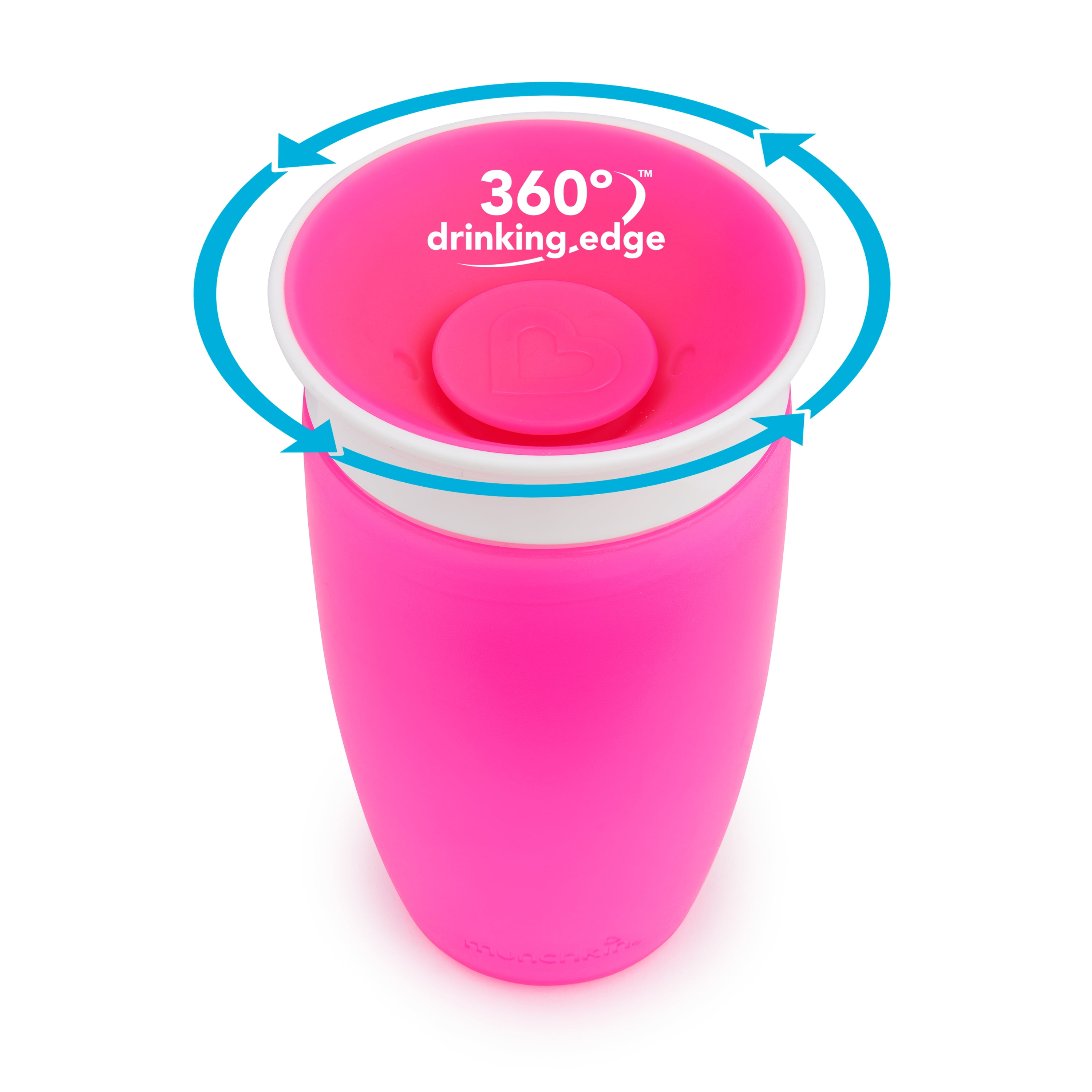 Munchkin Miracle 360 Tritan Spill Proof Water Bottle, Pink, 24 Ounce