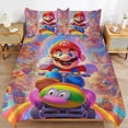 thumbnail image 6 of Super Mario 3-Piece Bedding Sets, Comforter Set (1 Quilt Cover + 2 Pillow Cover), Soft Microfiber Duvet Cover Set with Zipper Closure, 6 of 8
