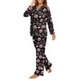 thumbnail image 5 of DISNIMO Pumpkin Bat Printed Women Pajama Sets Soft Comfy Sleepwear Long Sleeve Nightwear with Long Pajama Pants Halloween Button Down Loungewear with Pockets, XL, 5 of 7