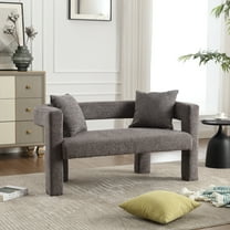 Modern Gray Chenille Loveseat Sofa - Plush 2-Seater Accent Couch for Living Room, Bedroom & Small Spaces