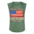 thumbnail image 3 of GrmtClth 250 Anniversary Usa Tank Top Independence Day 1776-2026 Print Shirts Fashion Sleeveless T-Shirts Trendy Round Neck Blouse Army Green L, 3 of 3