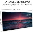 thumbnail image 2 of Desk Mat, Extended Gaming Mouse Pad (35.4x15.7 in), Large Non-Slip Rubber Base Mousepad with Stitched Edges, Waterproof Keyboard Mouse Mat Desk Pad for Work, Office, Home - Sunset Over The sea, 2 of 6