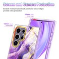 thumbnail image 5 of Petocase for Samsung Galaxy S24 Ultra 5G Case,Fashion Marble Pattern Slim Rugged Shockproof Protective Phone Cover for Women Girls Mens Boys,Deep Purple, 5 of 7