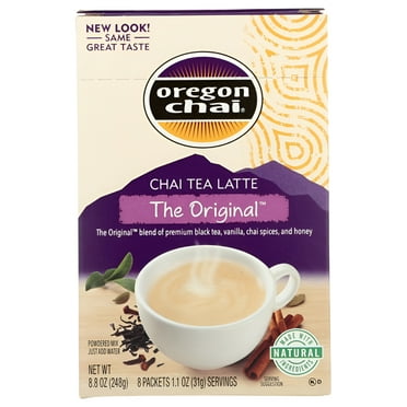 Oregon Chai The Original Powdered Mix Chai Tea Latte, 8 Pc (Pack of 6)