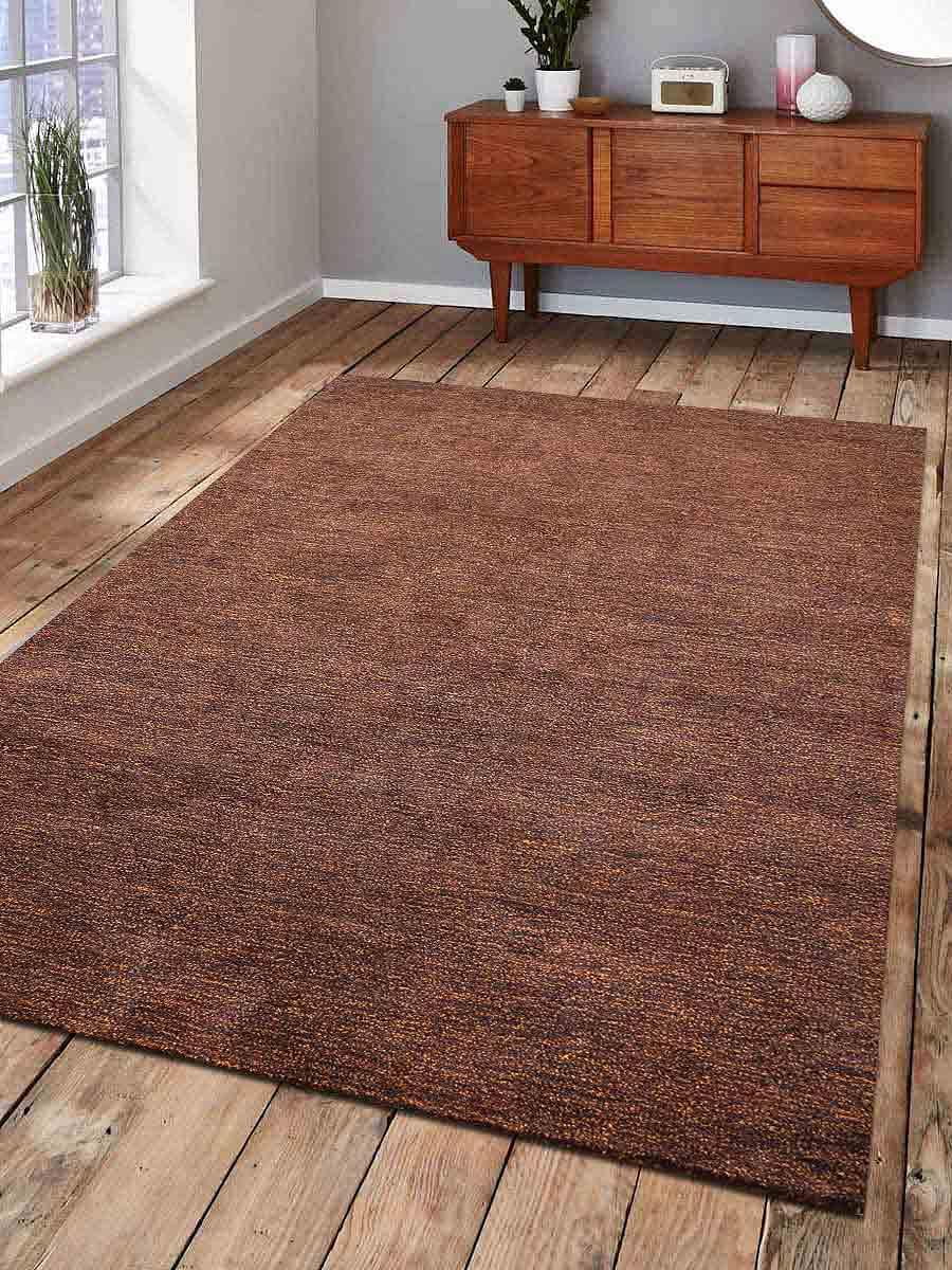 Rugsotic Carpets Hand Knotted Loom Silk 6'x9' Area Rug Solid Light