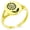 Gold, variant on Stainless Steel Good Vibes Sunflower Minimalist Oval Top Polished Statement Ring