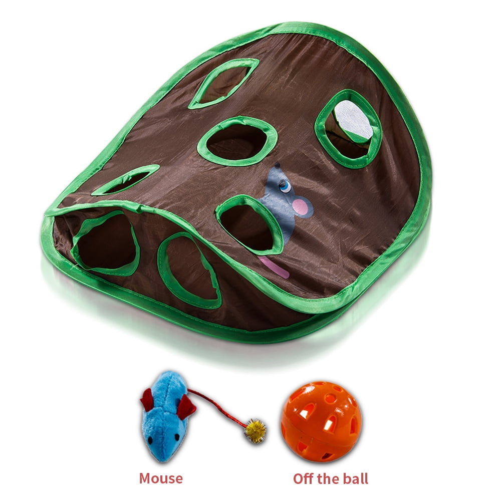 Cat Toy, 9 Holes Interactive Mouse Hunting with Bell Ball by Kitten