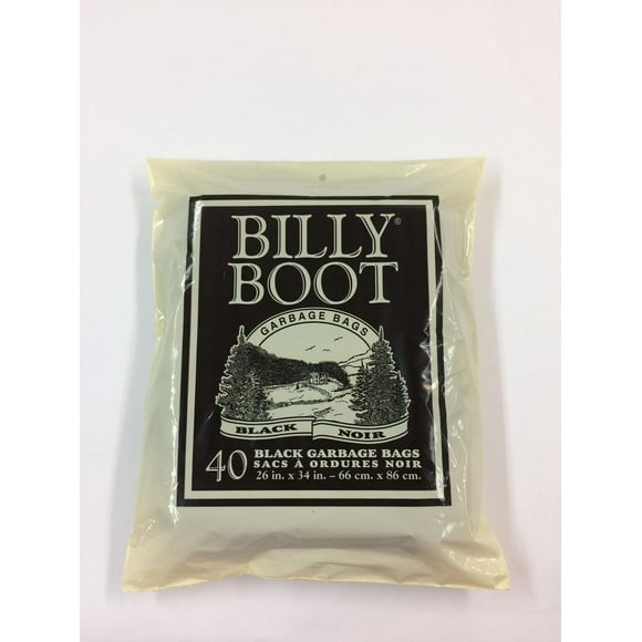 Billy Boot Black Garbage Bags 26 x 34, 40 Strong black garbage bags