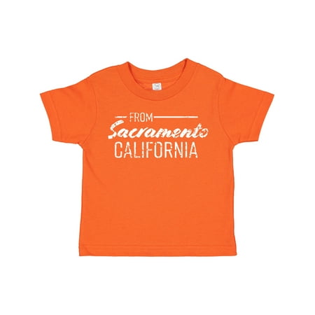 

Inktastic From Sacramento California in White Distressed Text Gift Toddler Boy or Toddler Girl T-Shirt