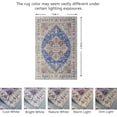 thumbnail image 3 of JV Home Area Rug Napoli Pink Blue 4'x6' Washable Carpet Anti Slip, 3 of 6