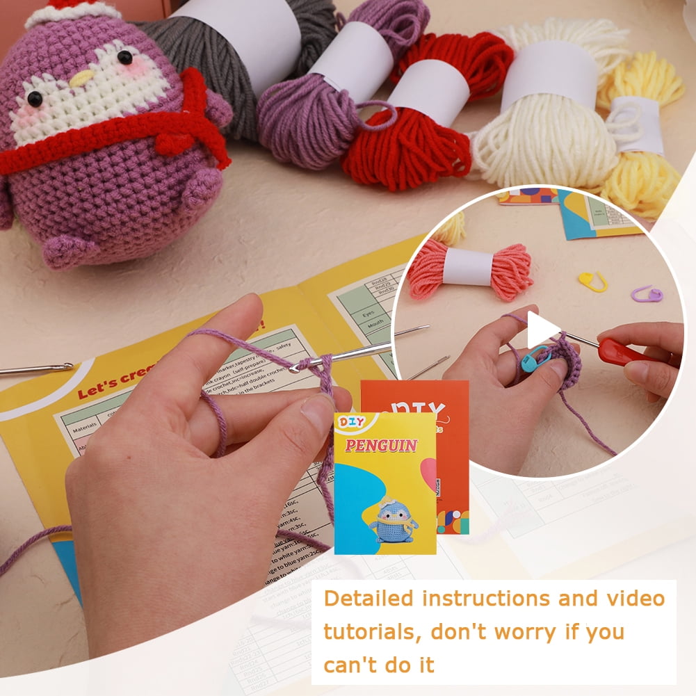 YAMAXIN Crochet Kit for Beginners 2PCS Dinosaur Crochet Starter Kits for  Complete Adult and Kids, Animal Crochet Hooks Kit for Beginners, Crocheting