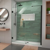 DreamLine Unidoor-LS 53-54 in. W x 72 in. H Frameless Hinged Shower Door in Satin Black