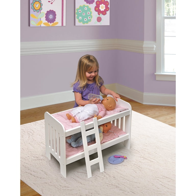 Badger Basket Doll Bunk Bed with Ladder and Bedding photo 2