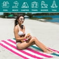thumbnail image 6 of SUN CUBE Microfiber Beach Towel, Quick Dry Sand Free Beach Towel, Lightweight, Compact for Travel Swim Sports Camping, Packable Sand Resistant Towel Adult, Pink 60x30 Inches, 6 of 8