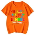 thumbnail image 4 of Girl Tops Size 14-16 Last Day of School Graphic Print Short Sleeve Crewneck Cute Preppy Shirts Relaxed Fit T-Shirts Girl's Clothing,A-Orange,130(6-7 Years), 4 of 4