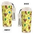 thumbnail image 2 of 500ml Leak Proof Reusable Vacuum Insulated Mug George Cute 316 Stainless Steel Coffee Cup White Tumbler, 2 of 5