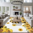 thumbnail image 4 of Summer Floral Washable Area Rug 8 x 10 ft Watercolor Sunflower Cartoon Gnome Farm Bee, Soft Non Slip Rugs Stain Repellent Indoor Felt Carpet for Living Dining Room Bedroom Home Office, 4 of 9