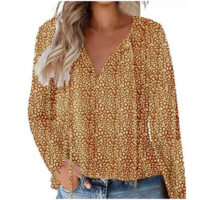 CEHVOM Chemise en Chiffon Décontractée à Col en V Fragmentée Manches Courtes pour Femmes en Solde