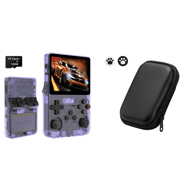 Consola Videojuegos Portátil Retro R36S Linux Con Pantalla IPS 3 5 Pulgadas (128G) Púrpura