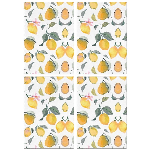 Lemon Kitchen Towels Set of 4, 18x26 Inch Fruit Dish Towels, Soft Absorbent Tea Hand Towels for Summer Kitchen Decor