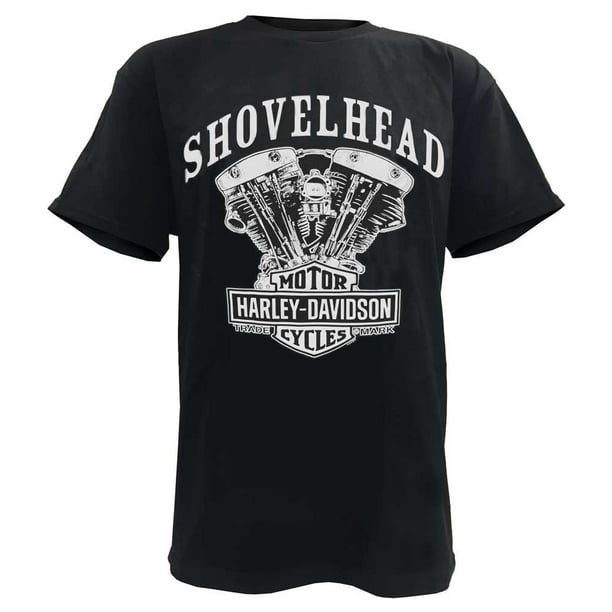HarleyDavidson Men's TShirt, Shovelhead Engine Short Sleeve, Black