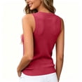 thumbnail image 3 of Dwellite Sleeveless Sweater Tops for Women Summer Dressy Crew Neck Knit Tank Tops Spring Business Casual Work Shirts Blouses Red 2XL, 3 of 4