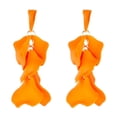 thumbnail image 4 of Pendientes largos de pétalos de color caramelo con estilo Pendientes con pasador de plata 925 con pintura en aerosol acrílica y diseño de pétalos coloridos de uso versátil, 4 of 6