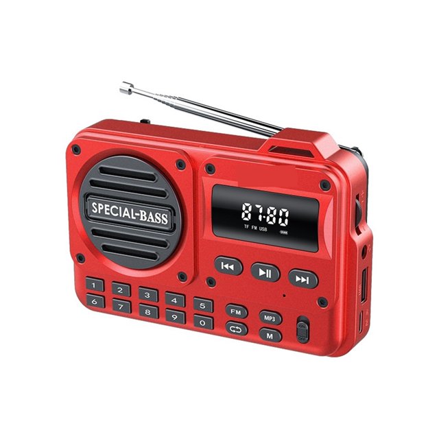 Radio Bluetooth, Radio Portable Multifonction à Bande Complète avec Réglage Automatique, Fente pour Carte TF et Prise en Charge de Tous les Canaux, pour la Maison et l'Extérieur, Pratique et Lumineuse