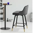 thumbnail image 5 of Swivel Bar Stool with Low Back Set of 2, 29 Inch Counter Bar Height Stool Velvet Upholstered Armless Heavy Duty Bar Chair for Kitchen Island Dining Room, Gray, 5 of 8
