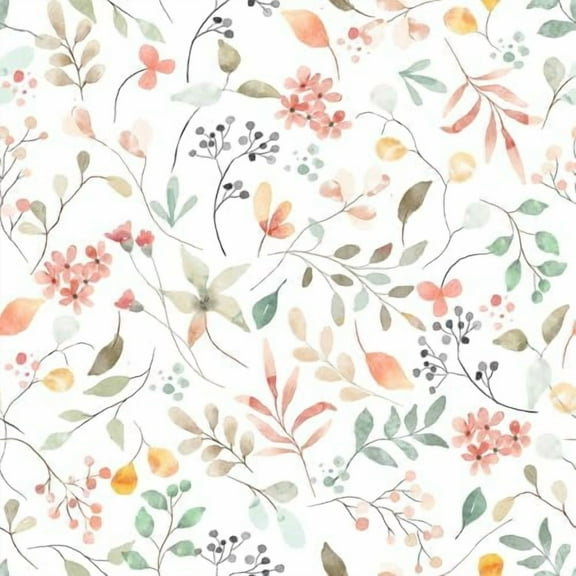 17.7''x78.7'' Watercolor Leaf Wildflower Wallpaper Floral Contact Paper Peel and Stick Wallpaper for Bathroom Bedroom Walls Removable Self Adhesive Decorative Floral Wall Paper for Nursery