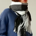 thumbnail image 4 of Bufanda capa larga invierno grueso cálido tejido grande bufanda a cuadros, 4 of 5