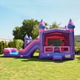 thumbnail image 6 of JumpOrange Commercial Grade Inflatable Bouncer with Dual Slide, for Adults and Kids, Wet Dry Use, Includes Heavy Duty Blower, Stakes and Storage, Blowup Playset, Princess Pink Purple, 6 of 9