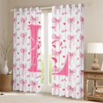 thumbnail image 2 of Homewish Monogrammed L Theme Blackout Curtains Set of 2 (52x84 Each),Cartoon Bowtie Ribbon Window Curtains,Cartoon Loves Bow Curtains and Drapes For Girl Teens,Ultra Soft Bedroom Decor, 2 of 6
